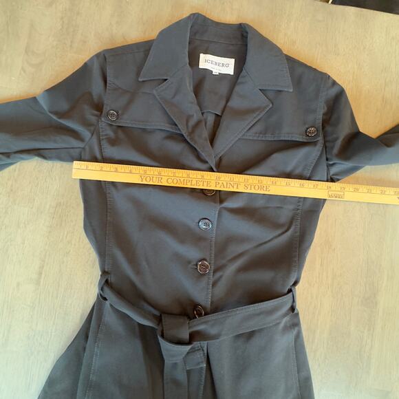 Iceberg - Made in Italy, vintage black trench coat, size 46 - Picture 9 of 13